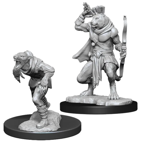 D&D Nolzur's Marvelous Miniatures: W11 Wererat & Weretiger [Unpainted]