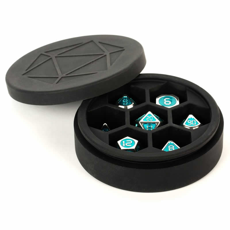 FanRoll MET Silicone Round Black RPG Polyhedral Dice Case