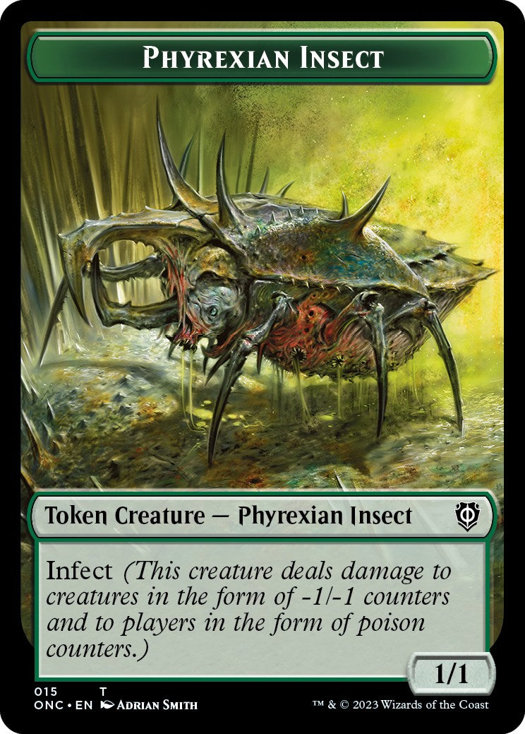 mtg mite cards Phyrexian Mite // Phyrexian Insect Double-Sided Token [Phyrexia: All W