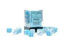 Chessex 26865 Gemini Pearl Turquoise-White/Blue Luminary 12mm d6 Dice Block [36ct]