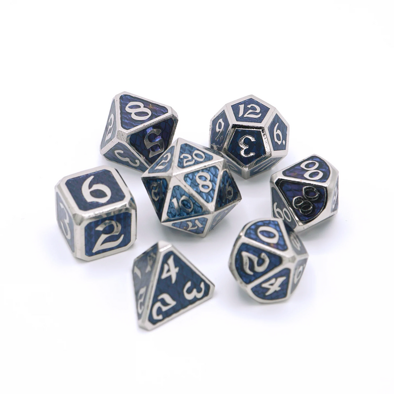 Die Hard Dice Metal RPG Polyhedral Dice Set - Drakona Khaos Nyx [7ct]