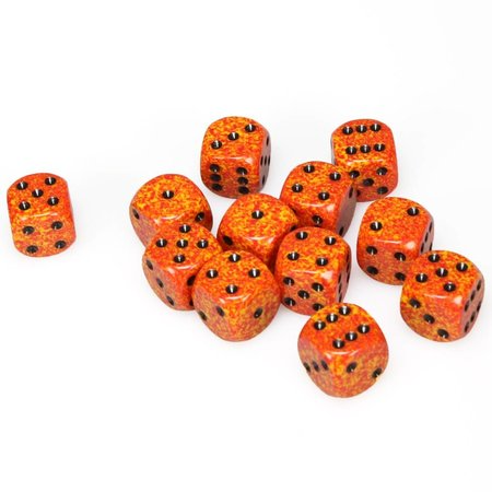 Chessex 25703 Speckled Fire 16mm d6 Dice Block [12ct]