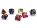Chessex 27559 Nebula Primary/Blue Luminary RPG Polyhedral Dice Set [7ct]