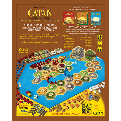 Catan: Seafarers + Cities & Knights Scenario - Treasures, Dragons & Adventurers [Expansion]