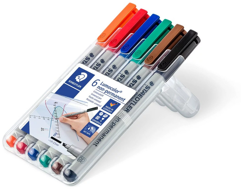Chessex Lumocolor Non-Permanent Marker Pen Set [6 Colors]
