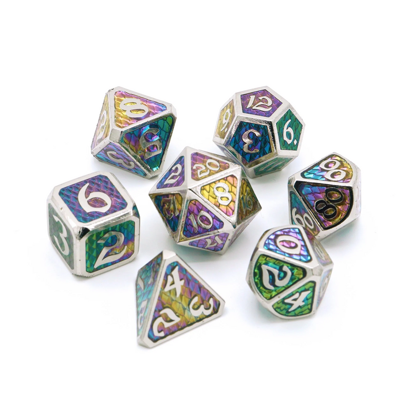 Die Hard Dice Metal RPG Polyhedral Dice Set - Drakona Khaos Aether [7ct]