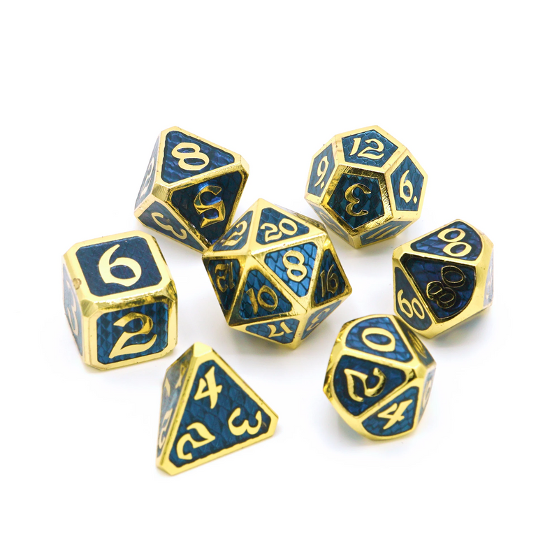 Die Hard Dice Metal RPG Polyhedral Dice Set - Drakona Khaos Erebus [7ct]