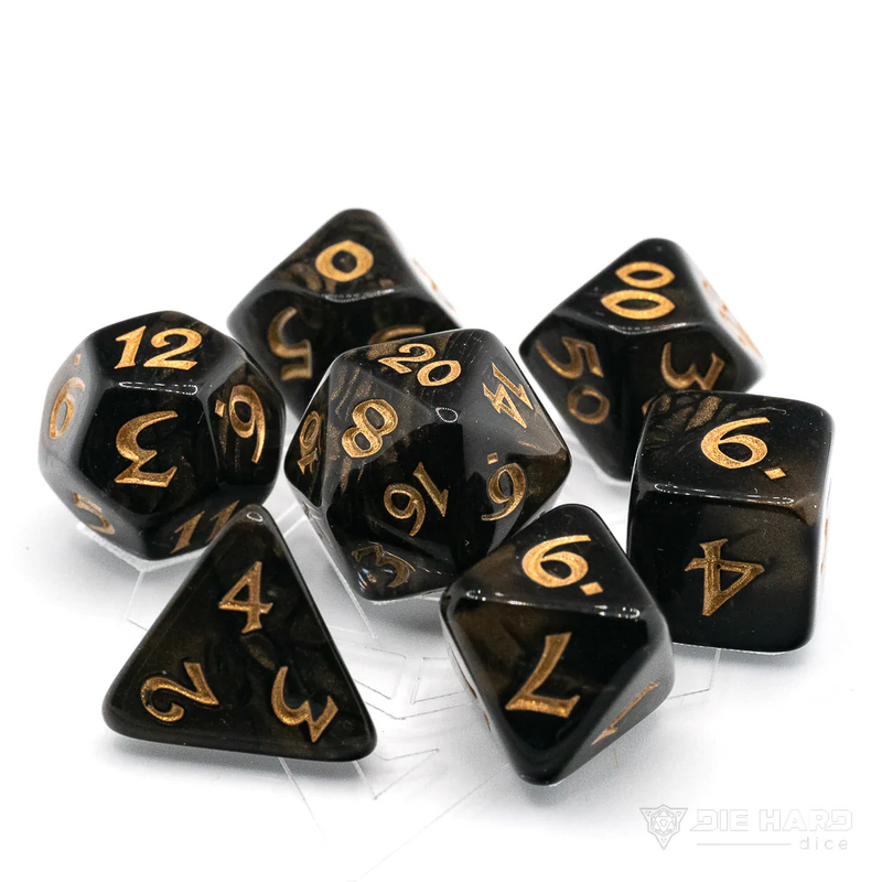 Die Hard Dice RPG Polyhedral Dice Set - Elessia Wilderun with Gold [7ct]