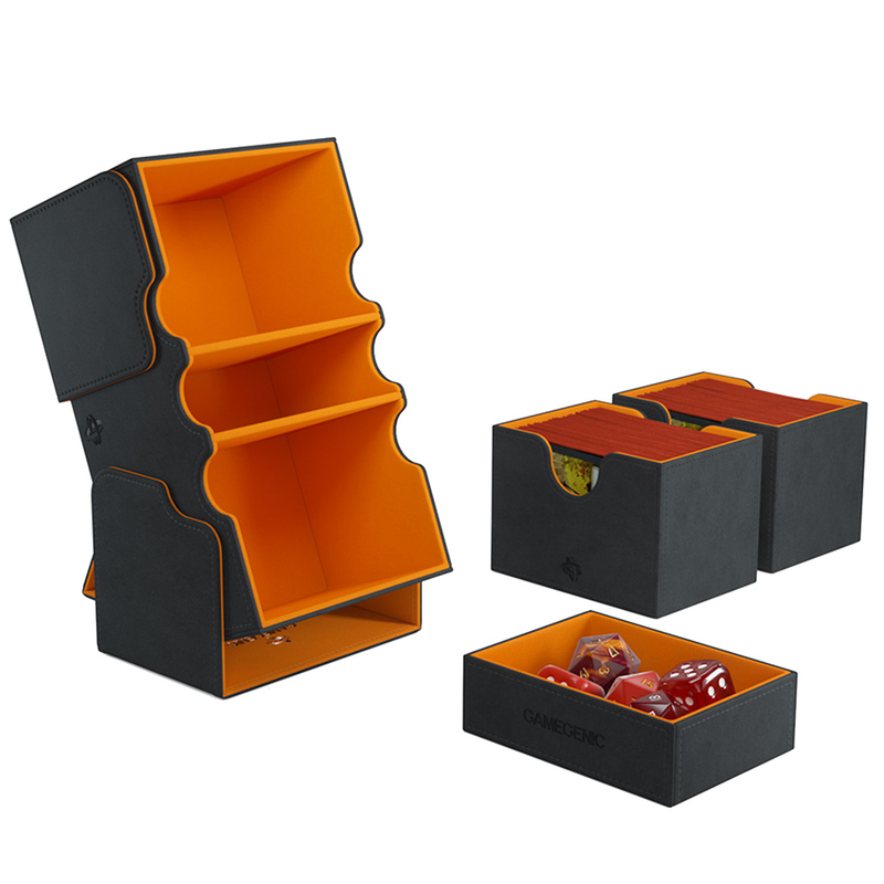 Gamegenic Stronghold 200+ XL Convertible Deck Box - Black/Orange [2021 Edition]