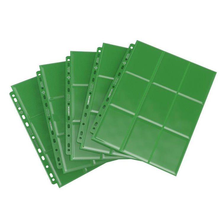 Gamegenic Sideloading 18-Pocket Pages - Green [10ct]