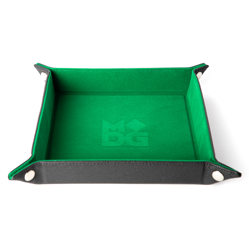 FanRoll MET Velvet Folding Dice Tray w/ Leather Backing - Green