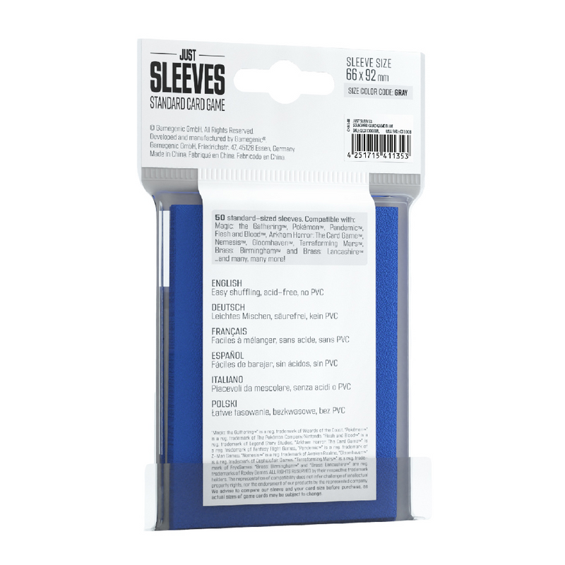Gamegenic Just Sleeves: Standard Card Game - Blue [50ct]