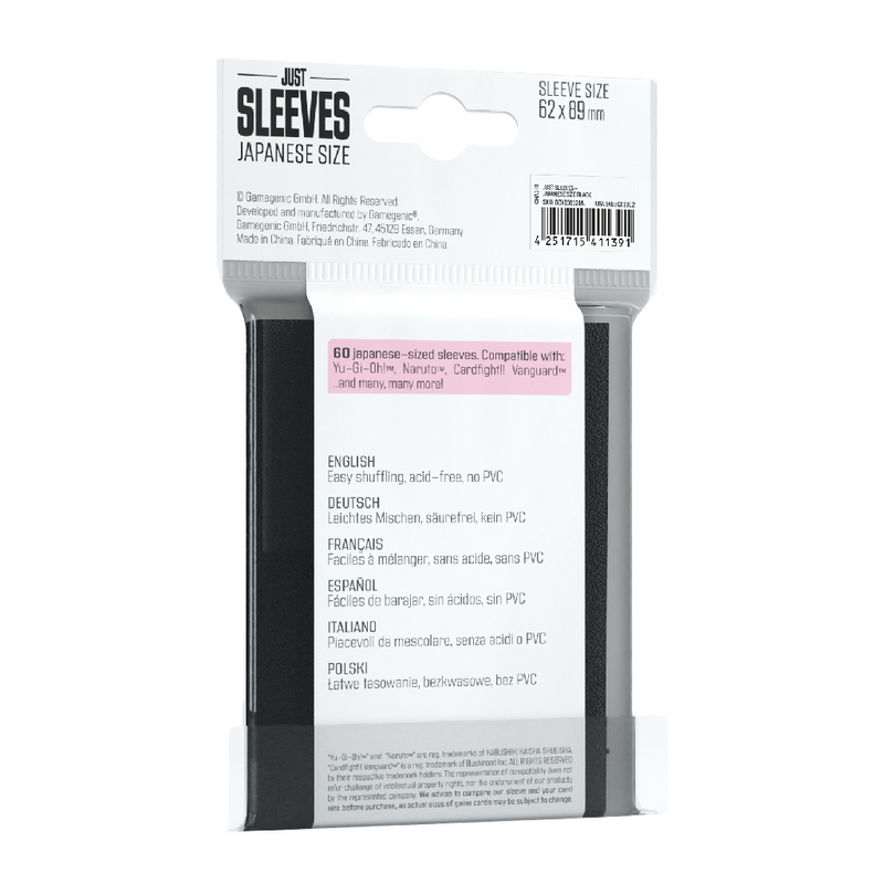 japanese size card sleeves dimensions Gamegenic Just Sleeves: Japanese Size