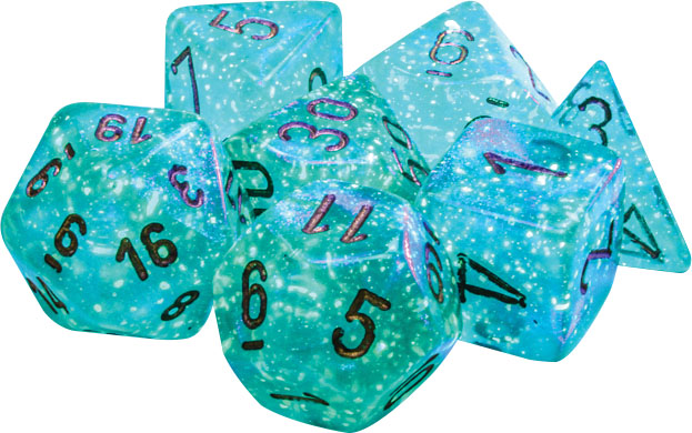 Chessex 27585 Borealis Luminary Teal/Gold RPG Polyhedral Dice Set [7ct]