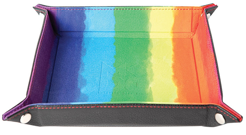 FanRoll MET 538 Velvet Folding Dice Tray - Watercolor Rainbow