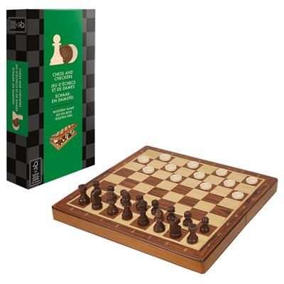 Chess & Checkers - Wooden Folding Version