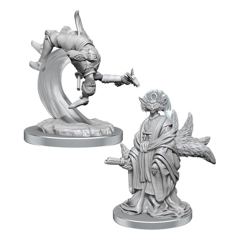 Magic: The Gathering Miniatures - W05 Kotose & Light-Paws [Unpainted]