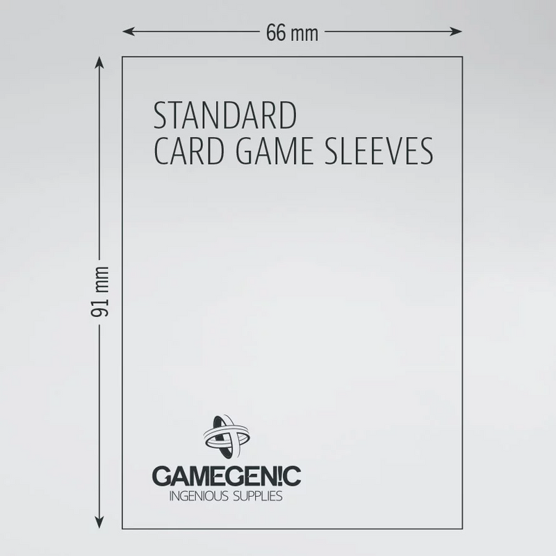 Gamegenic Prime Board Game Sleeves - GRAY: Standard Card Game (66mm x 91mm) [50ct]