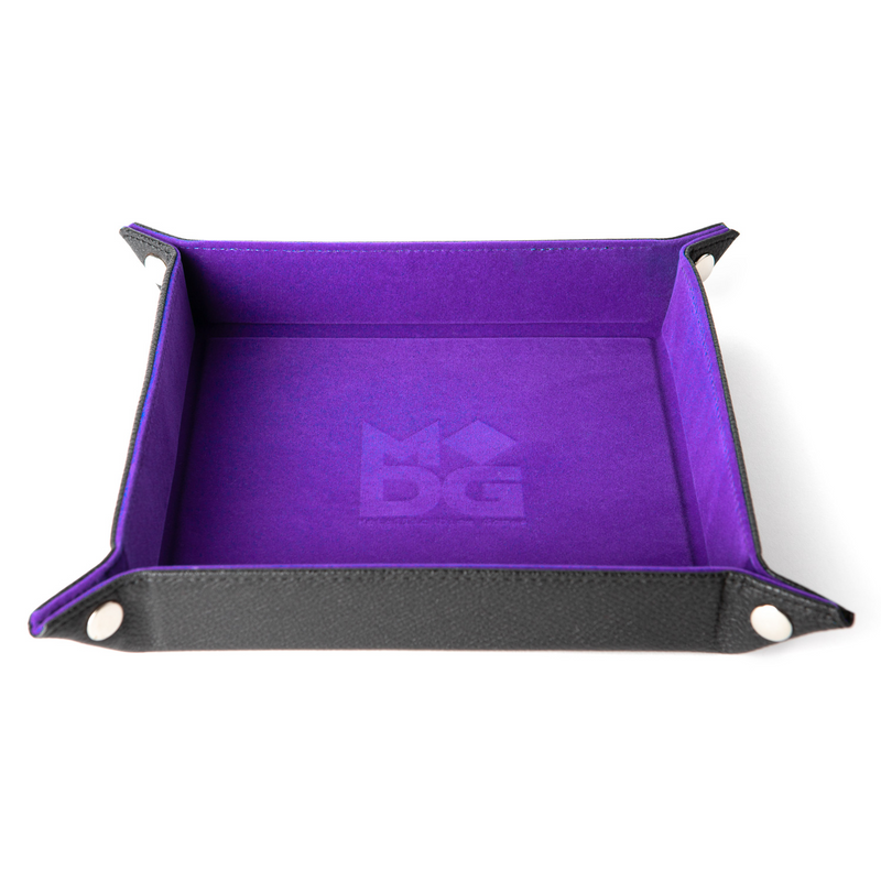 FanRoll MET Velvet Folding Dice Tray w/ Leather Backing - Purple