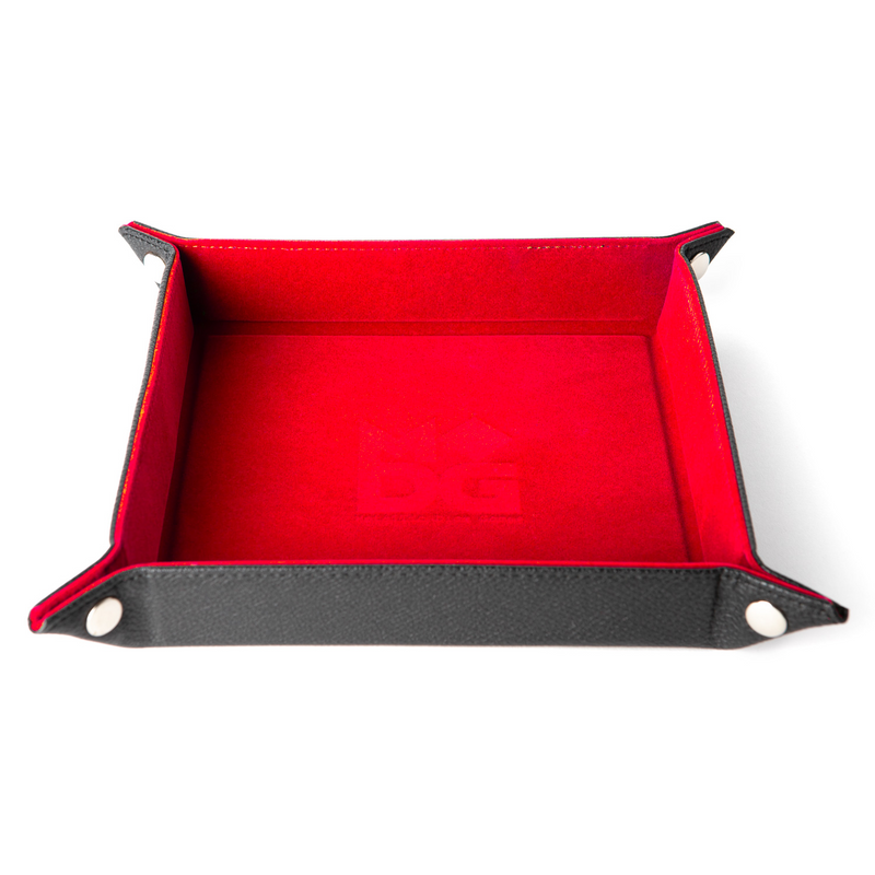 FanRoll MET Velvet Folding Dice Tray w/ Leather Backing - Red