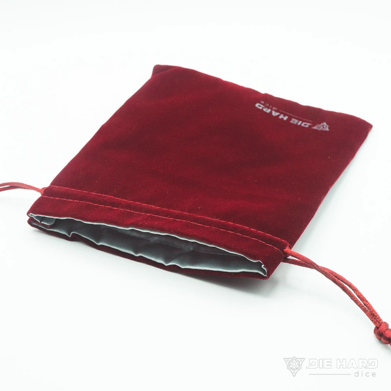 Die Hard Dice Satin Lined Velvet Bag - Medium Crimson Red