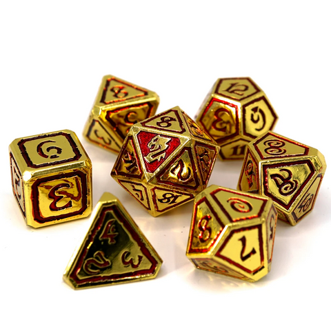Die Hard Dice Metal RPG Polyhedral Dice Set - Kings of Gilded Ruin [7ct]
