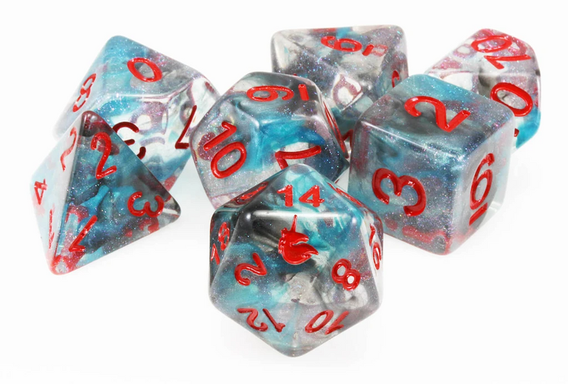 FanRoll MET 718 Unicorn: Battle Wounds RPG Polyhedral Dice Set [7ct]