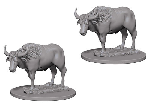 WizKids Deep Cuts Unpanted Miniatures: W04 Oxen [Unpainted] *OUT OF PRINT*