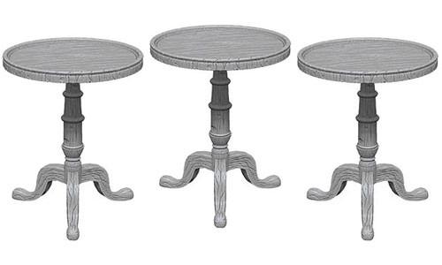 WizKids Deep Cuts Miniatures: W05 Small Round Tables [Unpainted] *OUT OF PRINT*