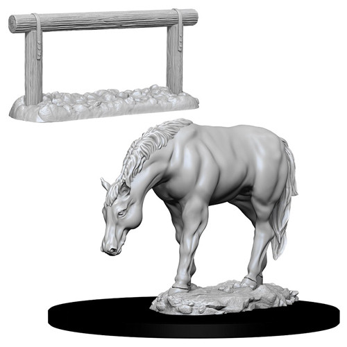 WizKids Deep Cuts Miniatures: W10 Horse & Hitch [Unpainted]