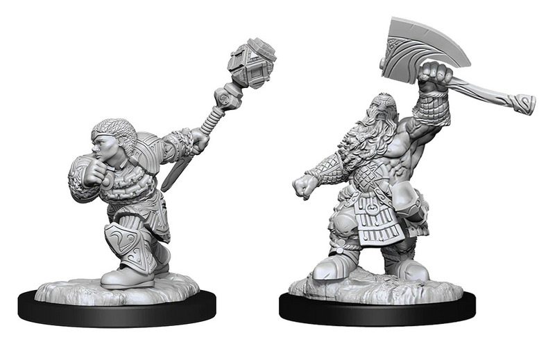 Magic: The Gathering Miniatures - W02 Dwarf Fighter & Dwarf Cleric [Unpainted]