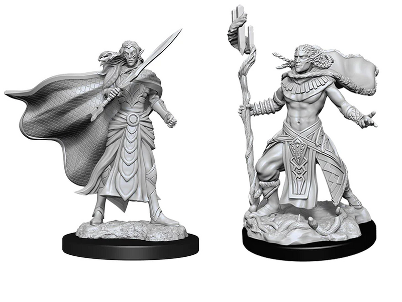 Magic: The Gathering Miniatures - W02 Elf Fighter & Elf Cleric [Unpainted]