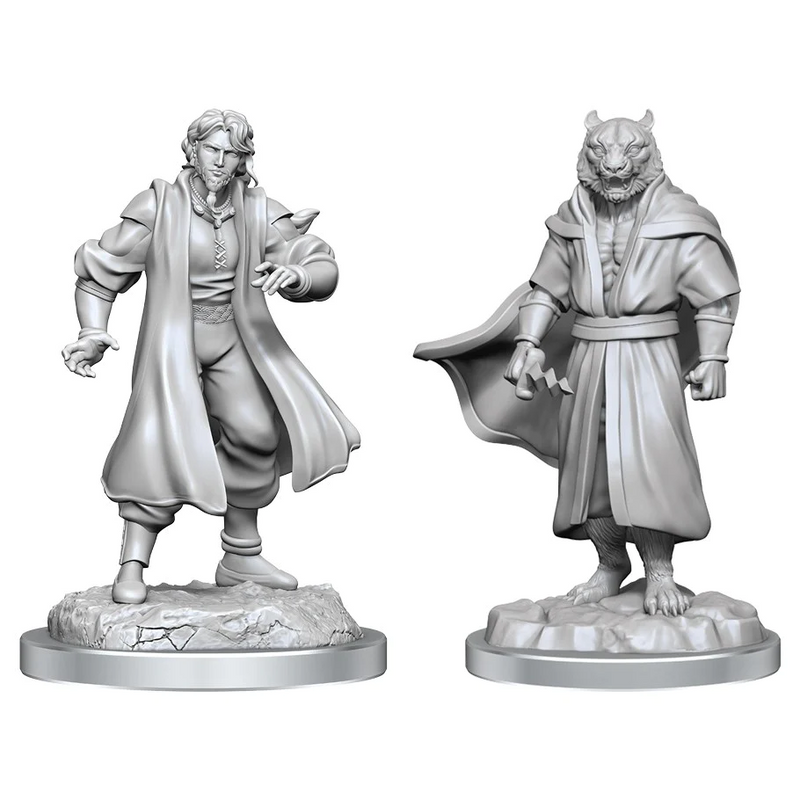 Critical Role Miniatures: W03 Human Sorcerer Merchant & Tiger Demon [Unpainted]